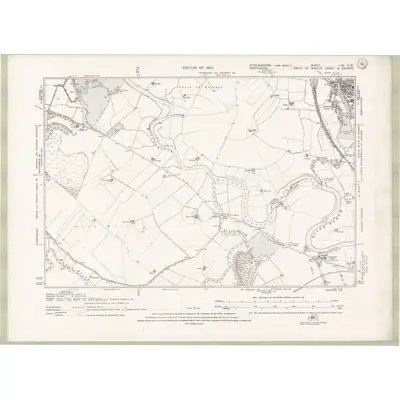 1914 Map of Stirlingshire Sheet nXI.SW, 1923 Print