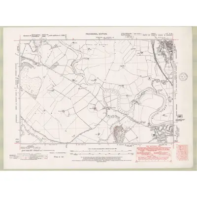 1938 Map of Stirlingshire Sheet nXI.SW, 1947 Print
