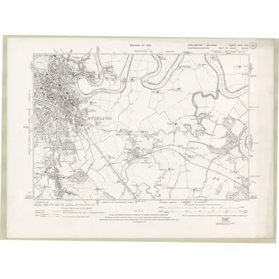1914 Map of Stirlingshire Sheet nXVII.NE, 1922 Print