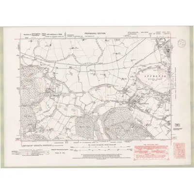 1938 Map of Stirlingshire Sheet nXVII.NW, 1947 Print