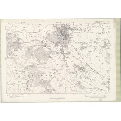 1913 Map of Stirlingshire Sheet nXVII, 1923 Print