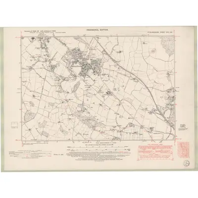 1948 Map of Stirlingshire Sheet nXVII.SE, 1951 Print