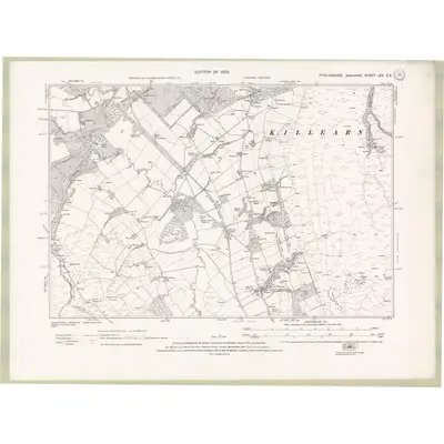 1914 Map of Stirlingshire Sheet nXX.SE, 1929 Print