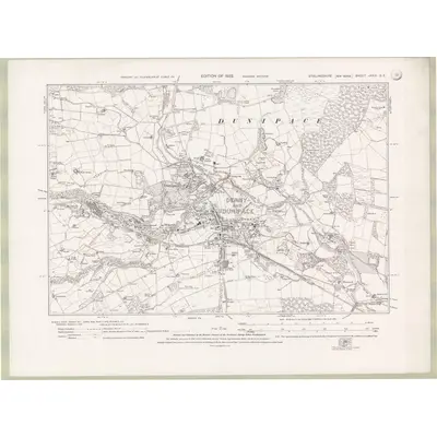 1913 Map of Stirlingshire Sheet nXXIII.SE, 1922 Print
