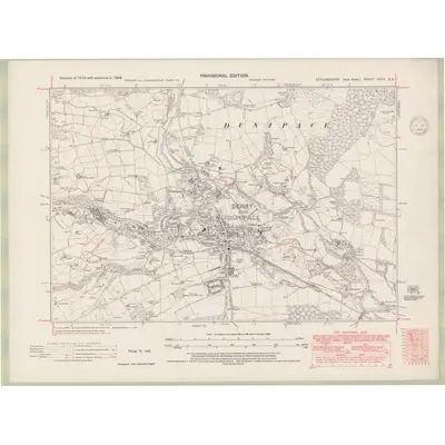 1938 Map of Stirlingshire Sheet nXXIII.SE, 1948 Print
