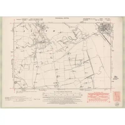 1946 Map of Stirlingshire Sheet nXXIV.NE, 1951 Print