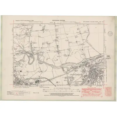 1938 Map of Stirlingshire Sheet nXXIV.SE, 1948 Print
