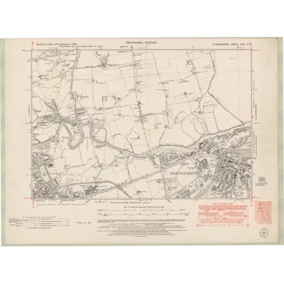 1946 Map of Stirlingshire Sheet nXXIV.SE, 1951 Print