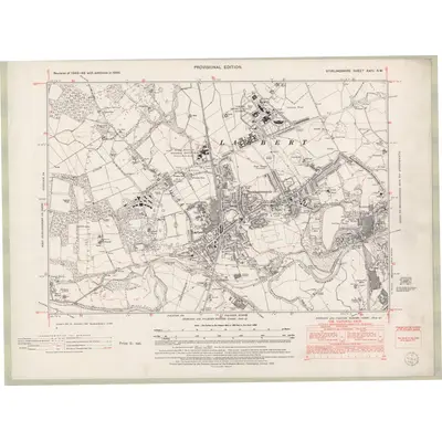 1946 Map of Stirlingshire Sheet nXXIV.SW, 1952 Print