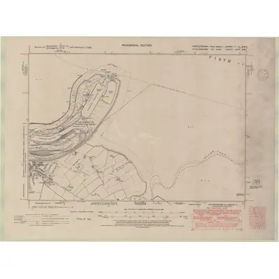 1938 Map of Stirlingshire Sheet nXXV.SW, 1948 Print