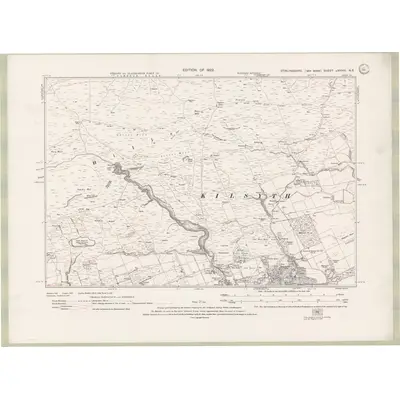 1913 Map of Stirlingshire Sheet nXXVIII.NE, 1922 Print