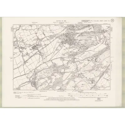 1913 Map of Stirlingshire Sheet nXXVIII.SE, 1922 Print