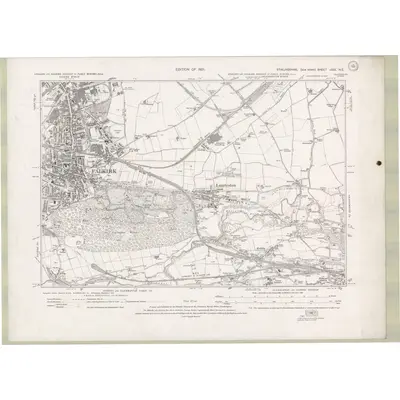 1914 Map of Stirlingshire Sheet nXXX.NE, 1921 Print
