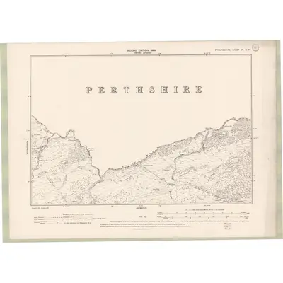 1896 Map of Stirlingshire Sheet VII.NW, 1899 Print