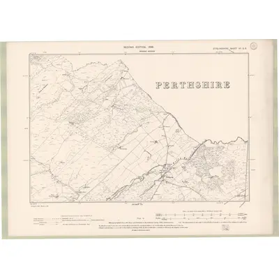 1896 Map of Stirlingshire Sheet VII.SE, 1899 Print