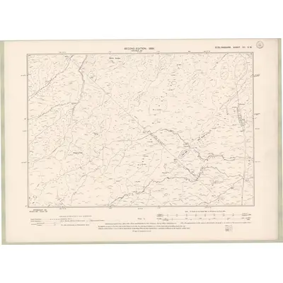 1896 Map of Stirlingshire Sheet VII.SW, 1899 Print