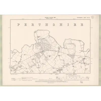 1896 Map of Stirlingshire Sheet VIII.SE, 1899 Print