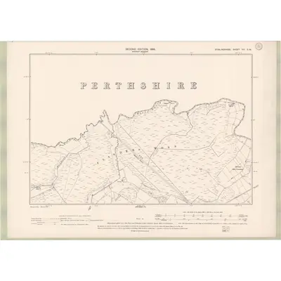 1896 Map of Stirlingshire Sheet VIII.SW, 1899 Print