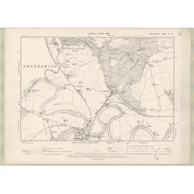 1896 Map of Stirlingshire Sheet X.SE, 1899 Print