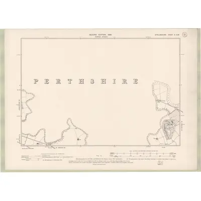 1896 Map of Stirlingshire Sheet X.SW, 1899 Print