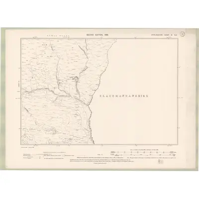 1896 Map of Stirlingshire Sheet XI.NW, 1899 Print