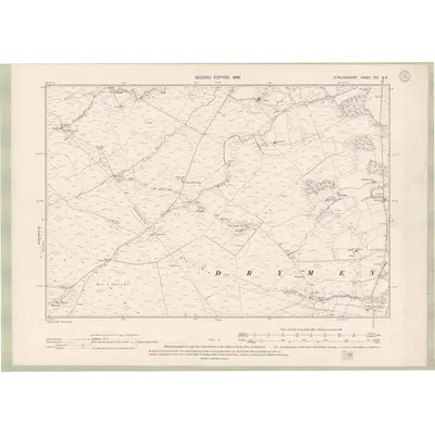 1896 Map of Stirlingshire Sheet XIV.NE, 1899 Print
