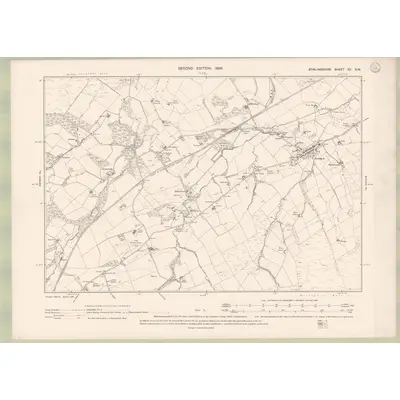 1896 Map of Stirlingshire Sheet XV.NW, 1899 Print