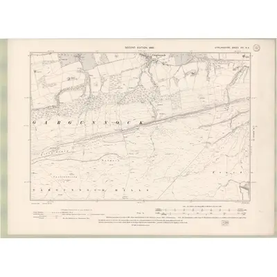 1896 Map of Stirlingshire Sheet XVI.NE, 1899 Print