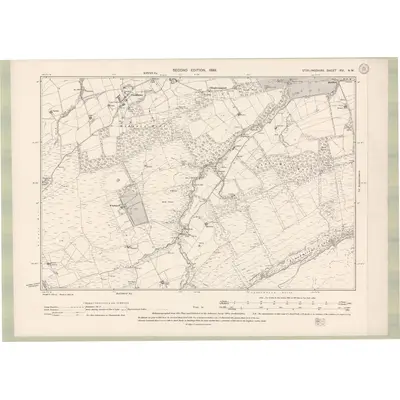 1896 Map of Stirlingshire Sheet XVI.NW, 1899 Print