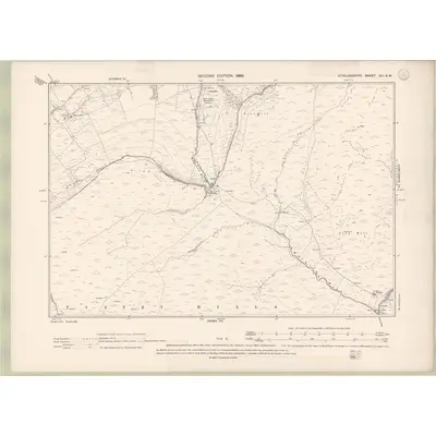 1896 Map of Stirlingshire Sheet XVI.SW, 1899 Print