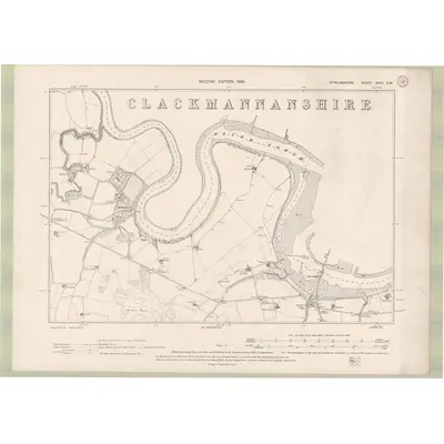 1896 Map of Stirlingshire Sheet XVIII.NW, 1899 Print