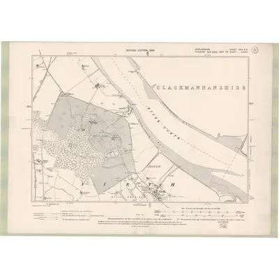 1896 Map of Stirlingshire Sheet XVIII.SE, 1899 Print