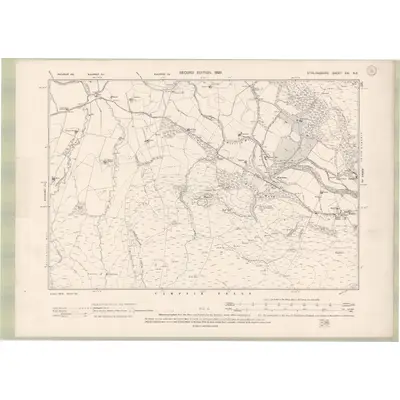 1896 Map of Stirlingshire Sheet XXI.NE, 1899 Print
