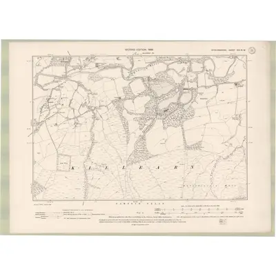 1896 Map of Stirlingshire Sheet XXI.NW, 1899 Print
