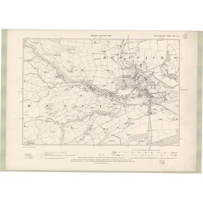 1896 Map of Stirlingshire Sheet XXIII.SE, 1899 Print
