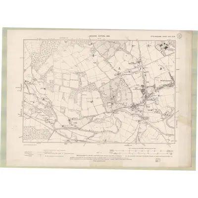 1896 Map of Stirlingshire Sheet XXIV.SW, 1899 Print