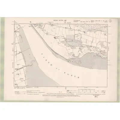 1896 Map of Stirlingshire Sheet XXV.NW, 1899 Print