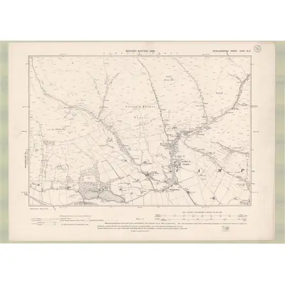 1896 Map of Stirlingshire Sheet XXVII.NE, 1899 Print