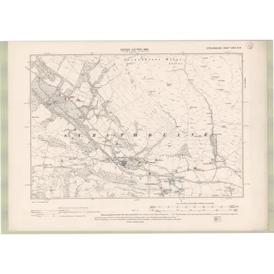 1896 Map of Stirlingshire Sheet XXVII.NW, 1899 Print