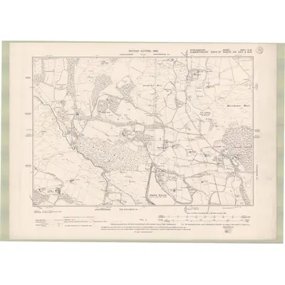 1896 Map of Stirlingshire Sheet XXVII.SW, 1899 Print