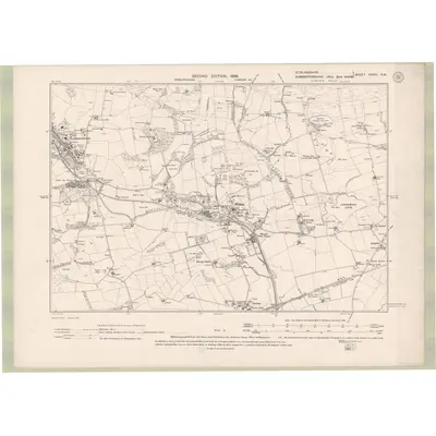 1896 Map of Stirlingshire Sheet XXVIII.SW, 1899 Print