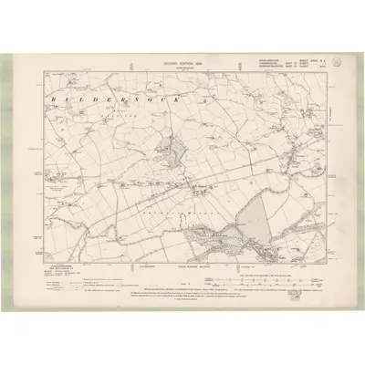 1896 Map of Stirlingshire Sheet XXXII.NE, 1899 Print