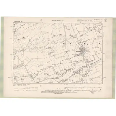 1896 Map of Stirlingshire Sheet XXXV.NW, 1899 Print
