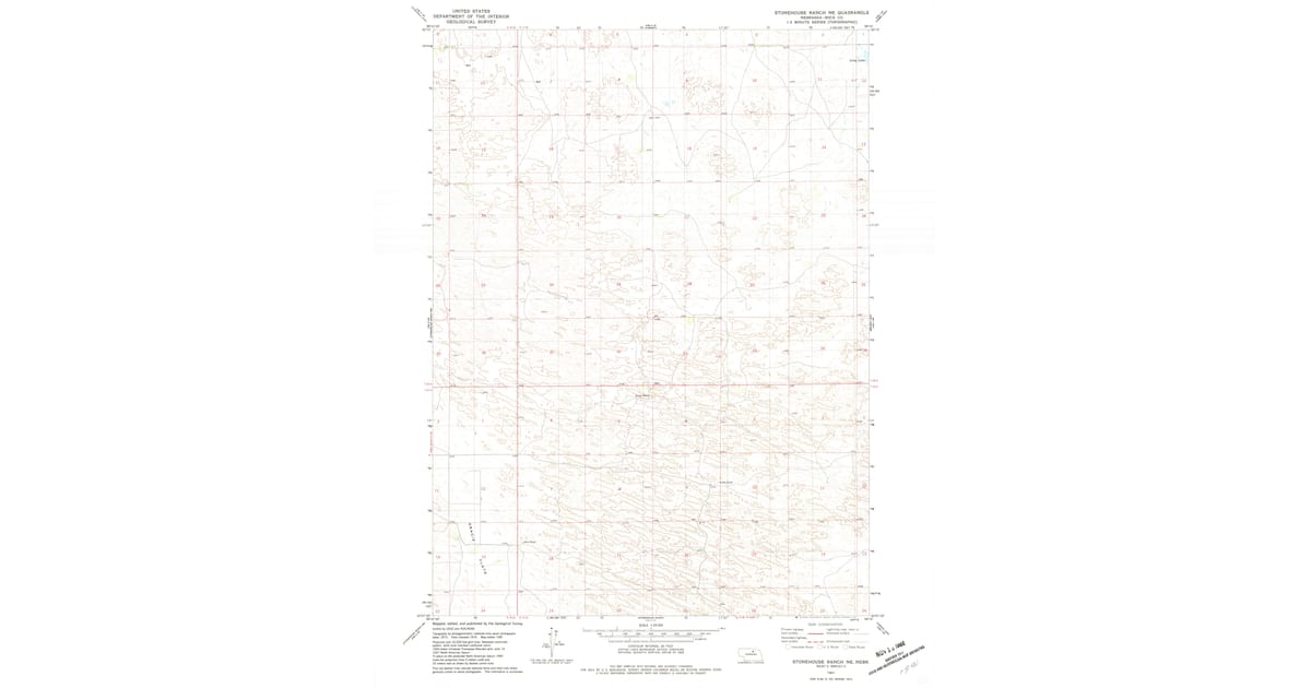 Stonehouse Map 1981 Map of Stonehouse Ranch NE, Rock County, NE — High-Res | Pastmaps
