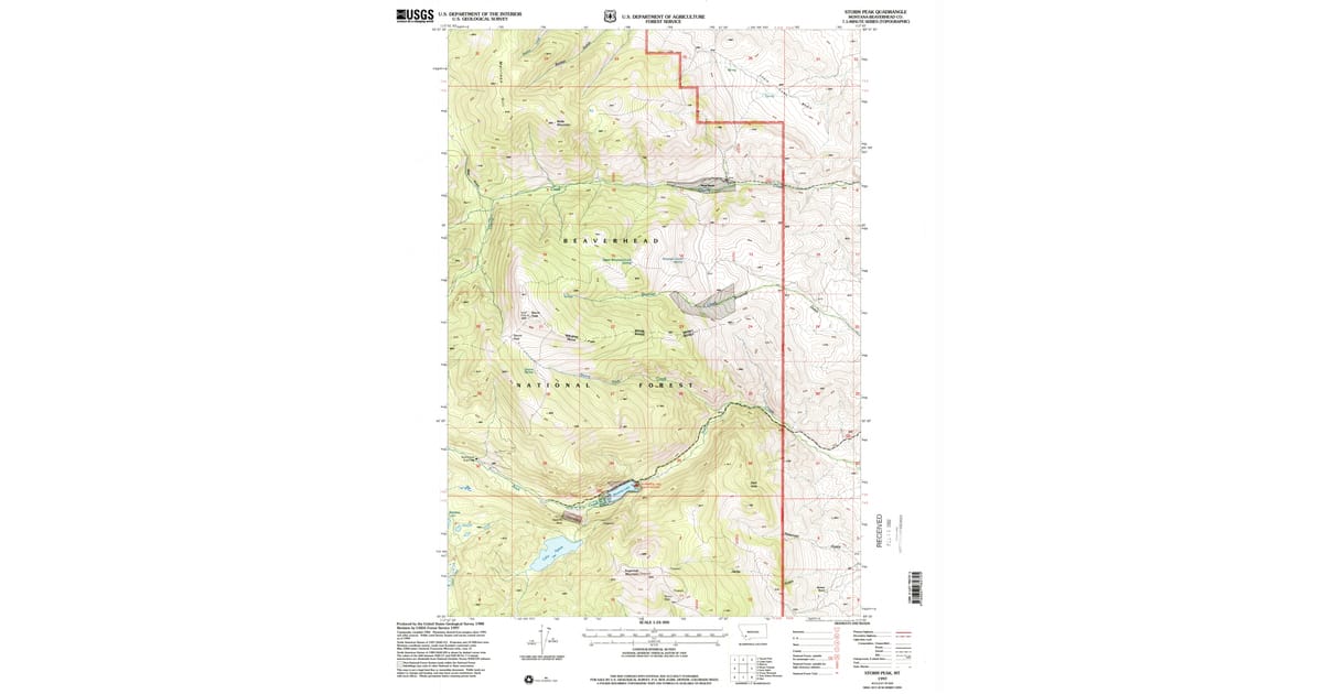 Beaverhead Spring 1997 Map of Storm Peak, Beaverhead County, MT — High-Res | Pastmaps