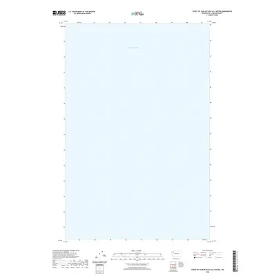 2020 Map of Strait of Juan de Fuca (All Water), 2020 Print