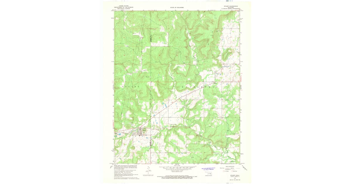 1967 Map of Stuart, OK — High-Res | Pastmaps
