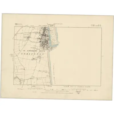 1883 Map of Suffolk II.SE, 1885 Print