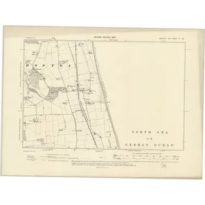 1904 Map of Suffolk IV.NE, 1906 Print