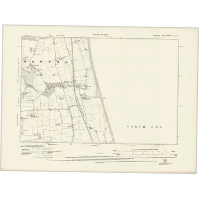 1926 Map of Suffolk IV.NE, 1928 Print